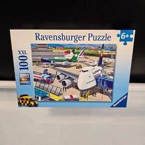Vintage Ravensburger Puzzle 100 Pc AIRPORT Airplanes at Terminal Complete 6+